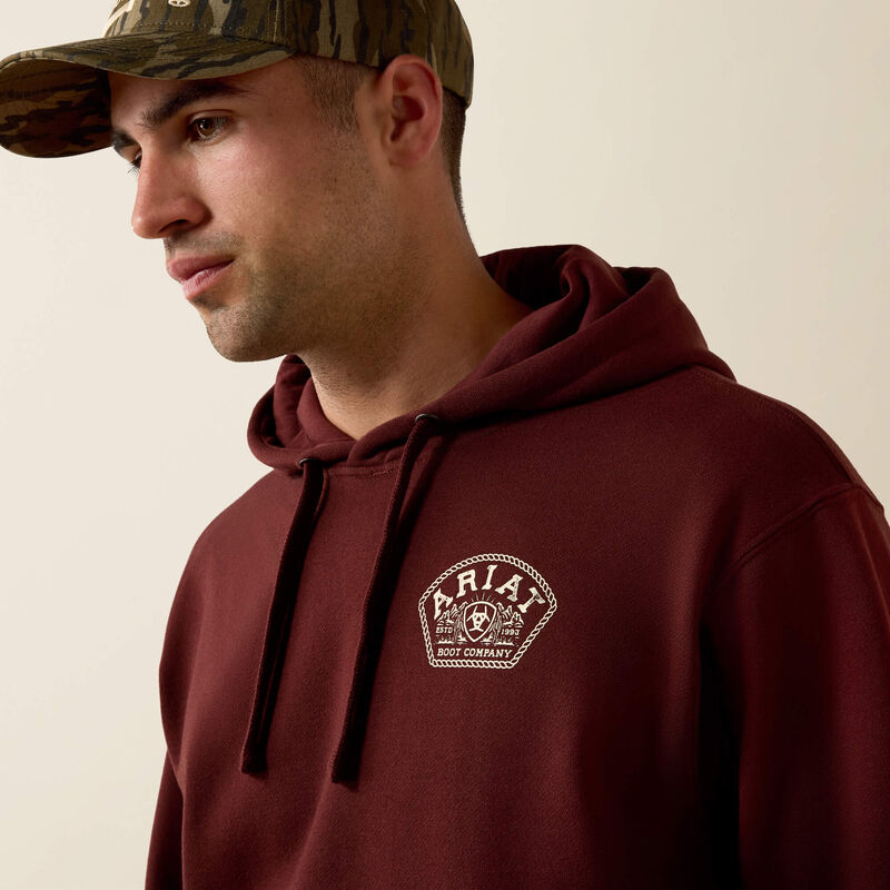 Ariat Men's Roped Out Desert Badge Hoodie | Bitter Chocolate