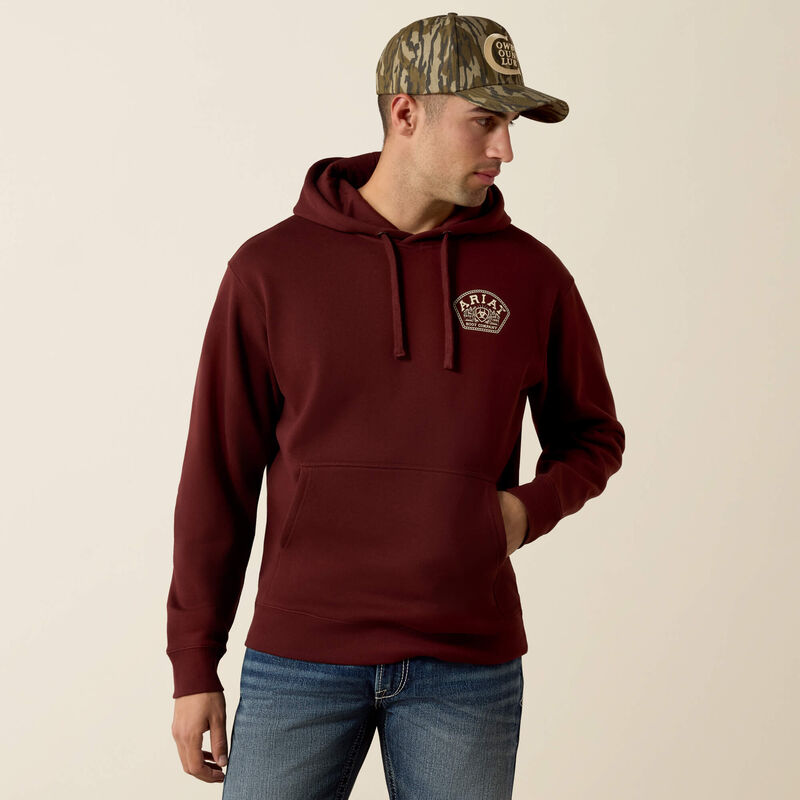Ariat Men's Roped Out Desert Badge Hoodie | Bitter Chocolate