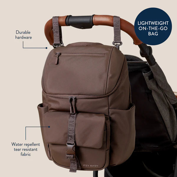 Itzy Ritzy Mocha Belong Bucket Backpack