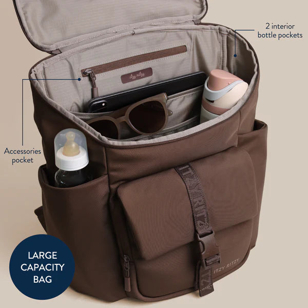 Itzy Ritzy Mocha Belong Bucket Backpack