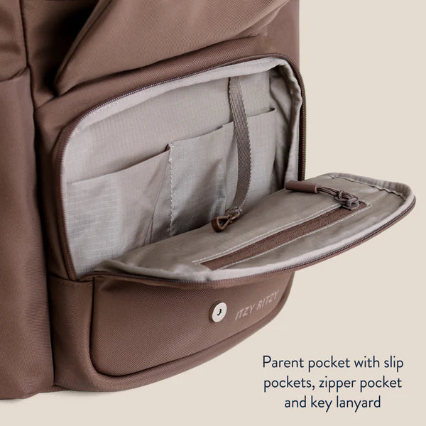 Itzy Ritzy Mocha Belong Bucket Backpack