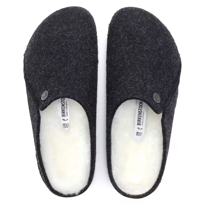 Zermatt Shearling Anthracite Birkenstock Sandal