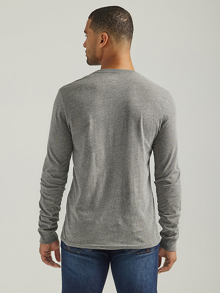 Men's Wrangler Long Sleeve Desert Sunrise T-Shirt- Graphite Heather