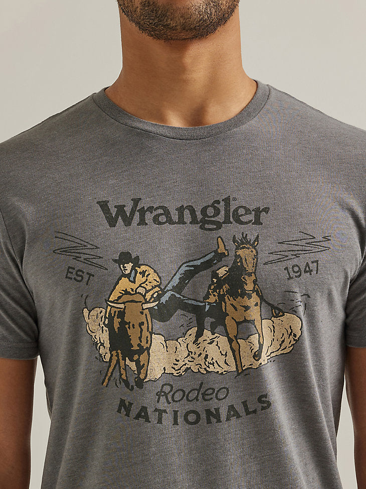 Men's Wrangler Rodeo Nationals Graphic T-Shirt- Pewter