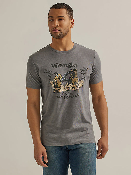 Men's Wrangler Rodeo Nationals Graphic T-Shirt- Pewter