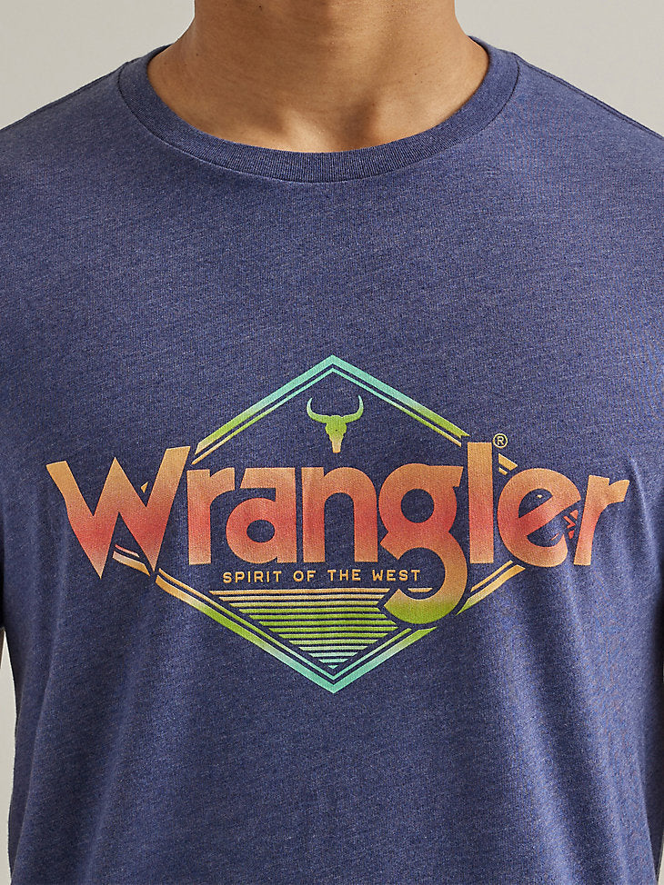 Wrangler Men's Authentic Western Diamond T-Shirt- Midnight Blue