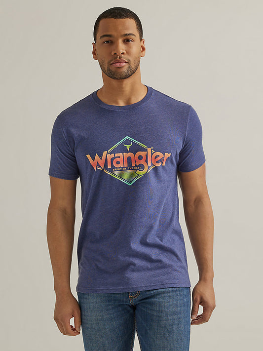 Wrangler Men's Authentic Western Diamond T-Shirt- Midnight Blue