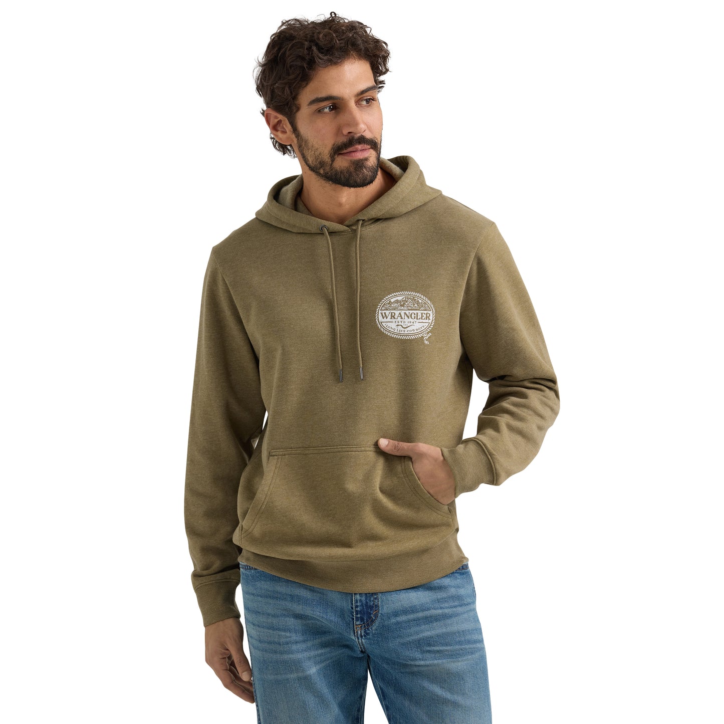 Wrangler Mens Olive Hoodie