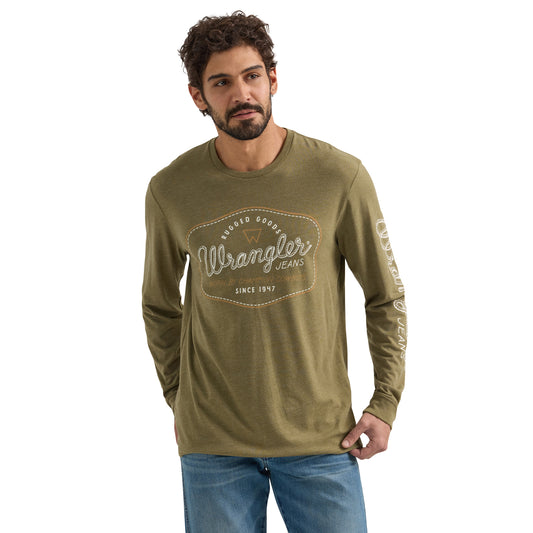 Wrangler Men's Graphic Long Sleeve - Burnt Olive