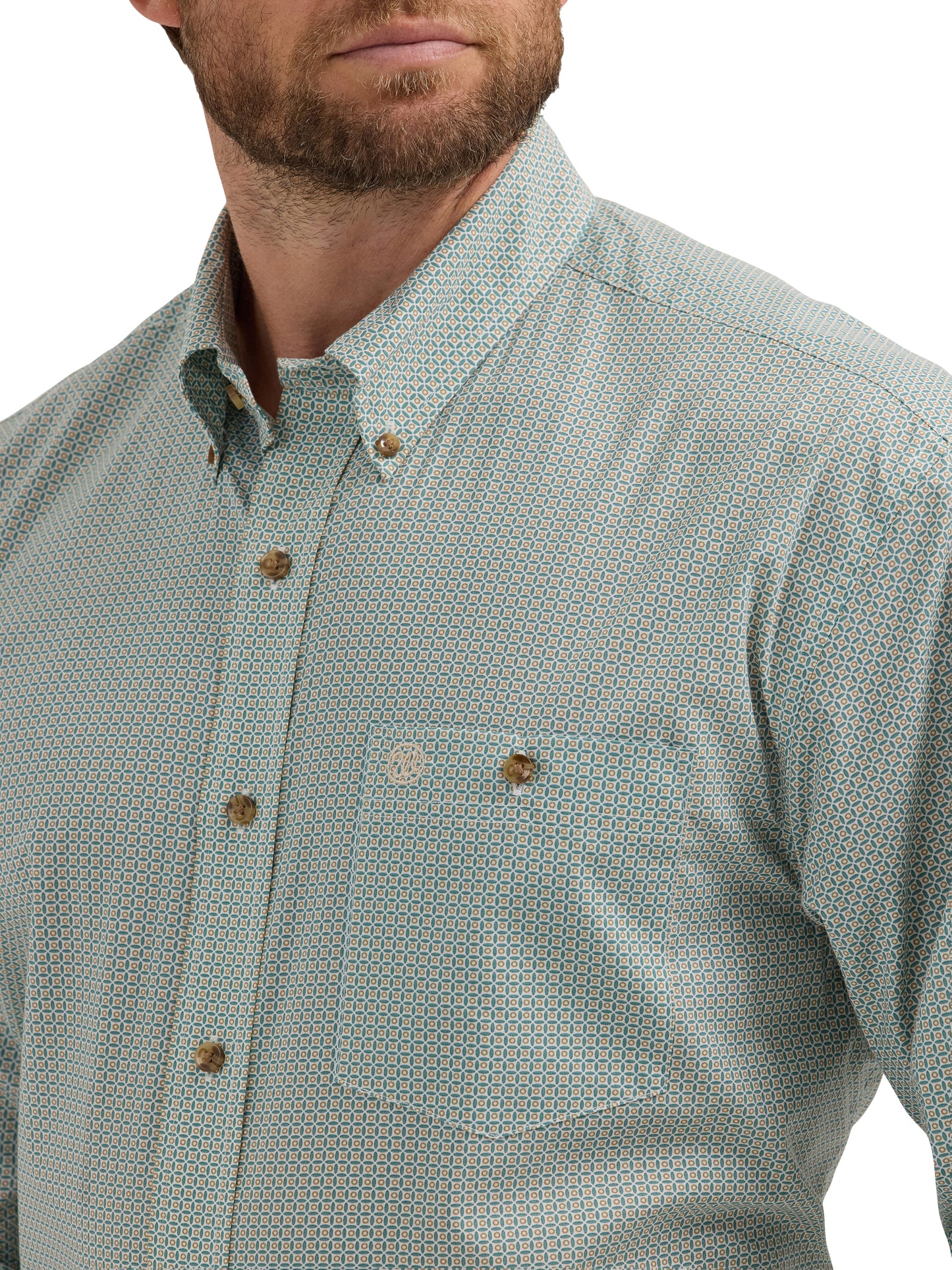 Wrangler Classics Teal Geometric Print