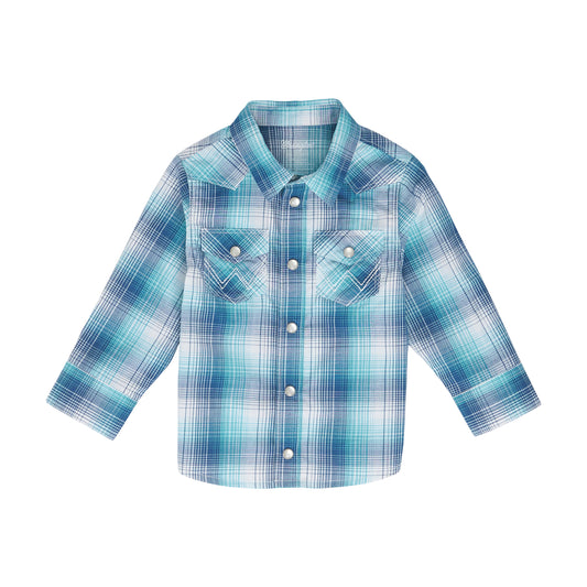 Wrangler Baby Turquoise Plaid Shirt