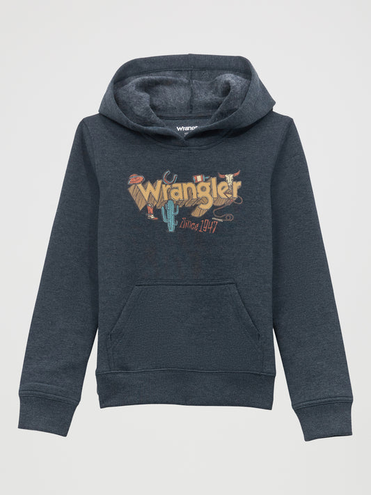 Boy's Wrangler Icons Navy Hoodie