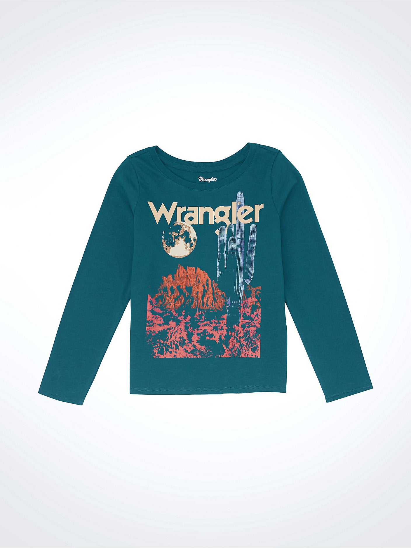 Girl's Wrangler Long Sleeve Western Graphic Tee- Green Desert