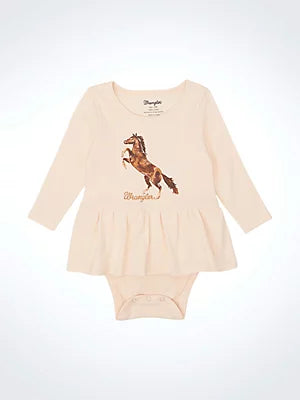 Baby Girl's Horse Graphic Skirted Bodysuit