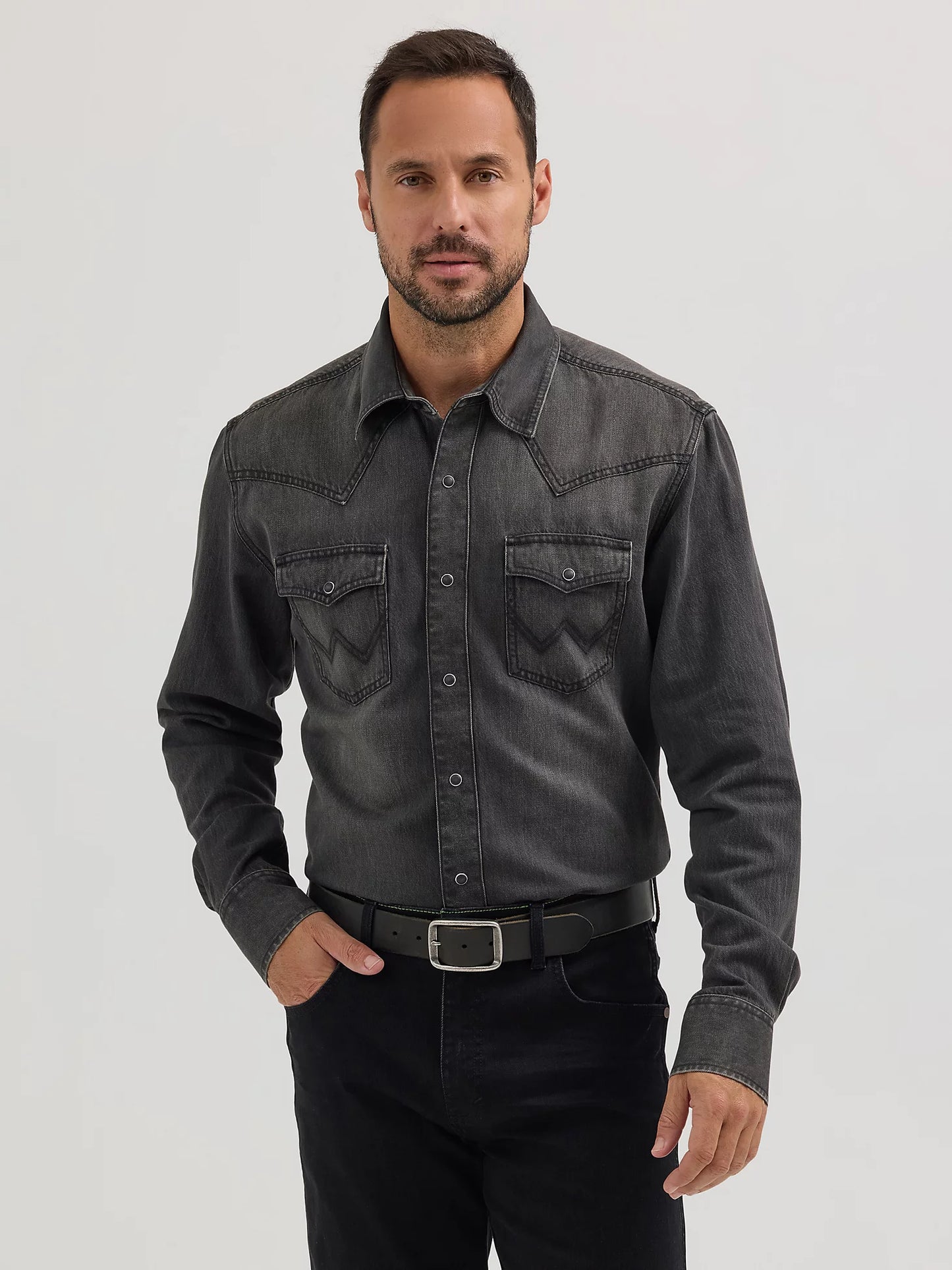 Men's Wrangler Retro Premium Western Snap Solid Shirt