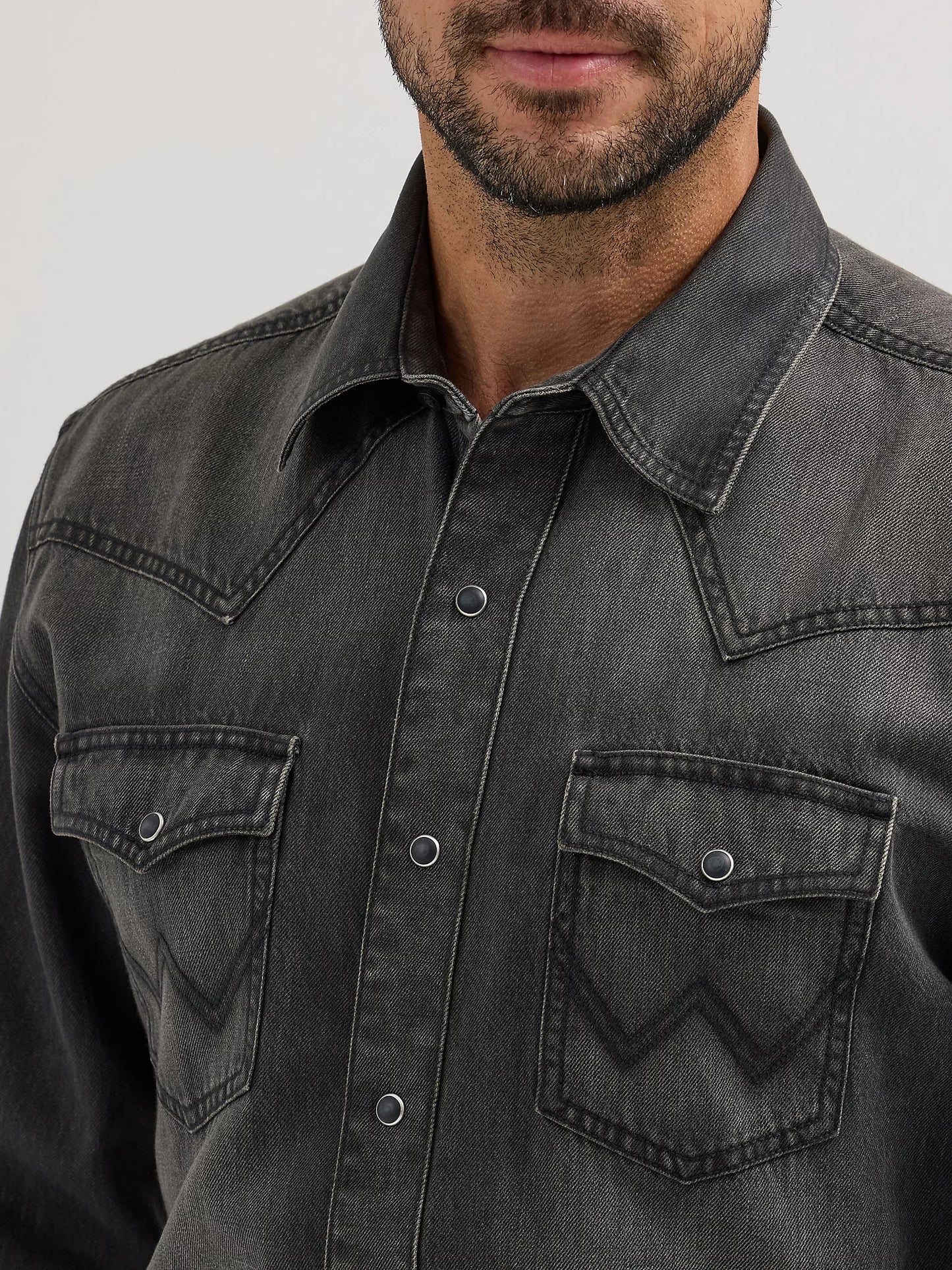 Men's Wrangler Retro Premium Western Snap Solid Shirt