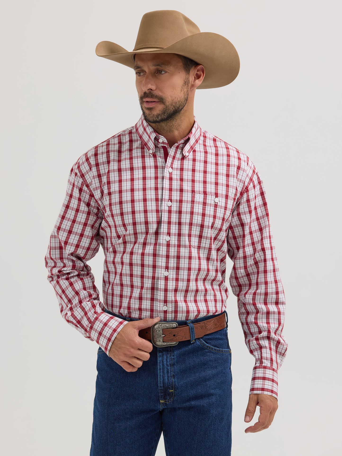 Wrangler® George Strait™ Long Sleeve Button Down One Pocket Shirt