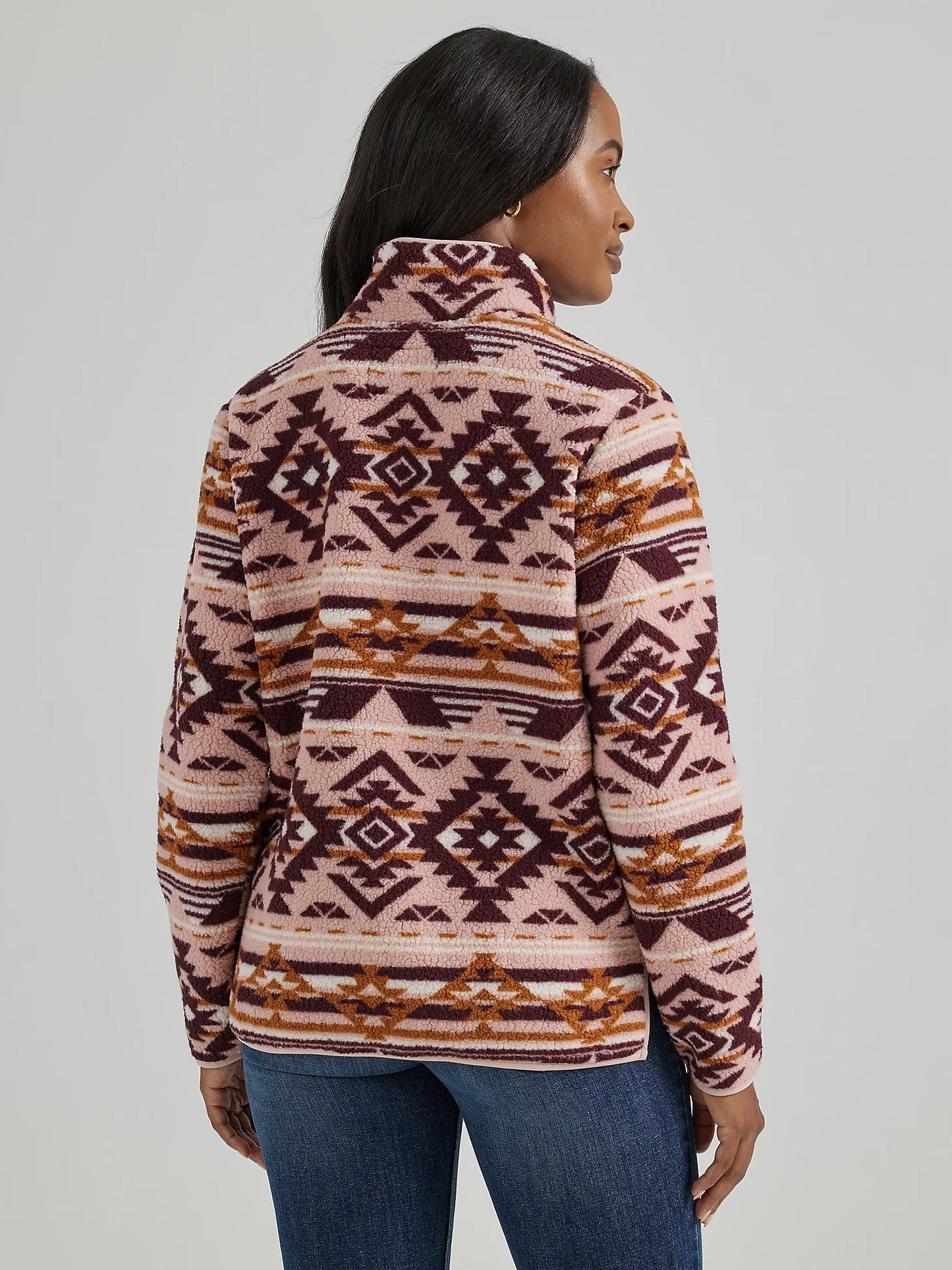 Women's Wrangler Retro Pink Aztec Sherpa Pullover