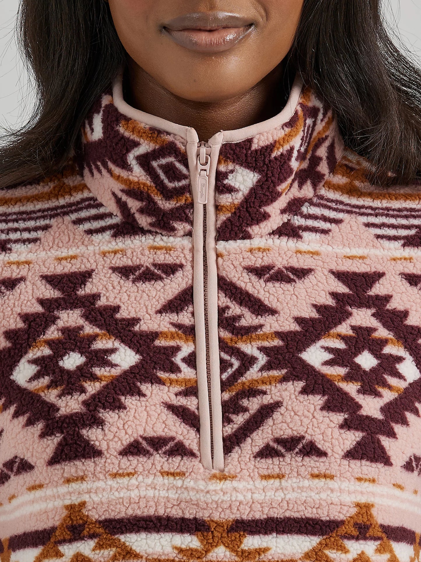 Women's Wrangler Retro Pink Aztec Sherpa Pullover