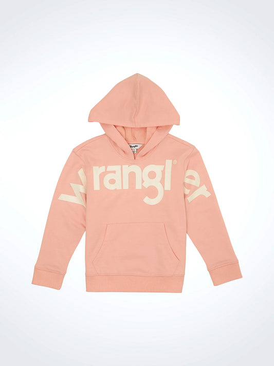 Wrangler Girl's Pink Bold Logo Hoodie