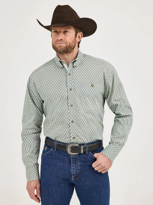 Wrangler Grassy Diamonds George Strait Long Sleeve Shirt