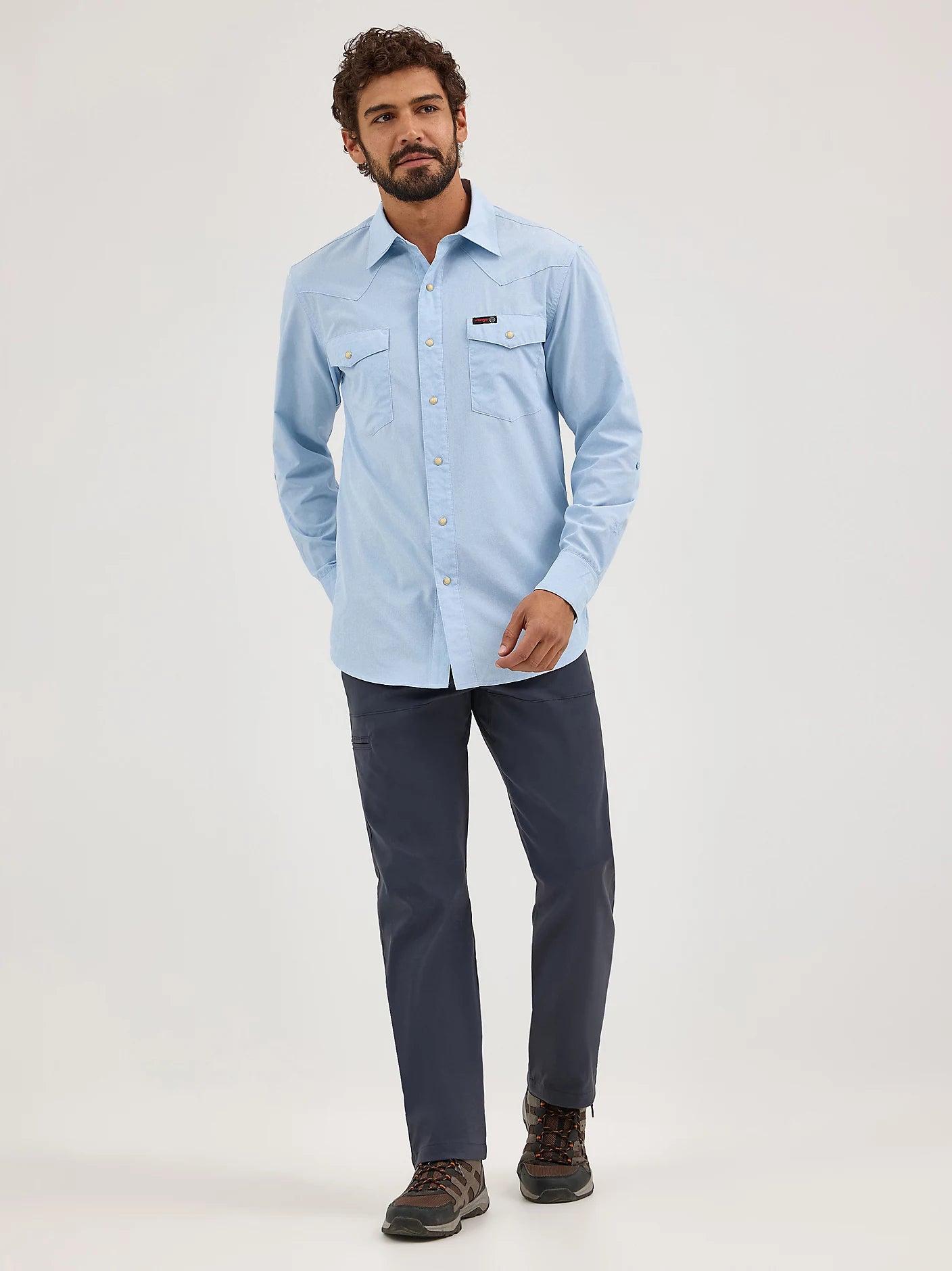 Wrangler Men's Cerulean Blue ATG Dover Utility Shirt