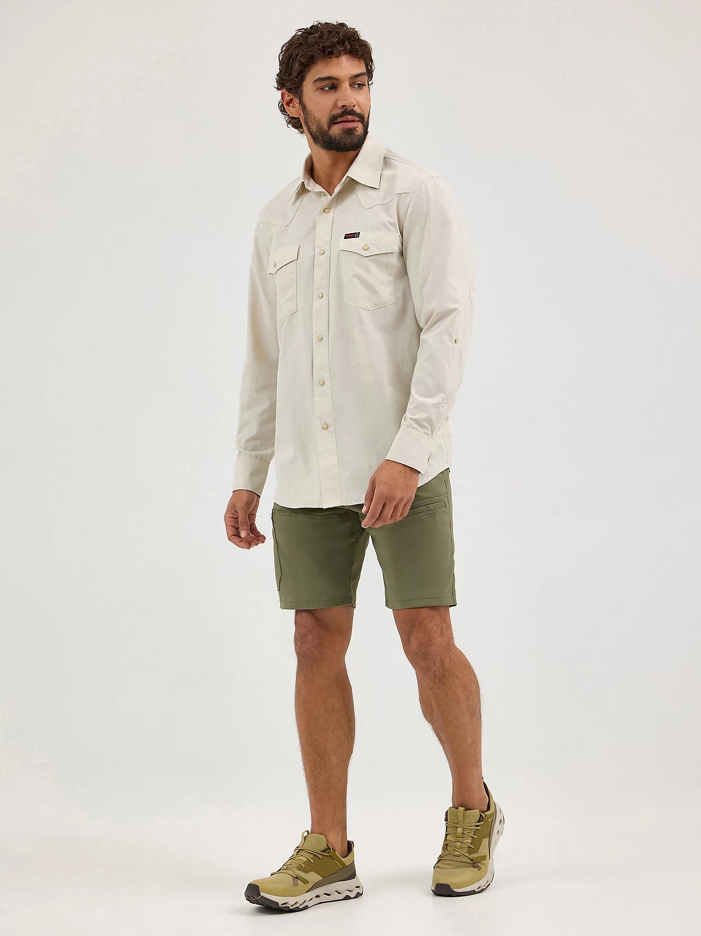 Wrangler Men's Pelican White ATG Men's Drover Utility Shirt