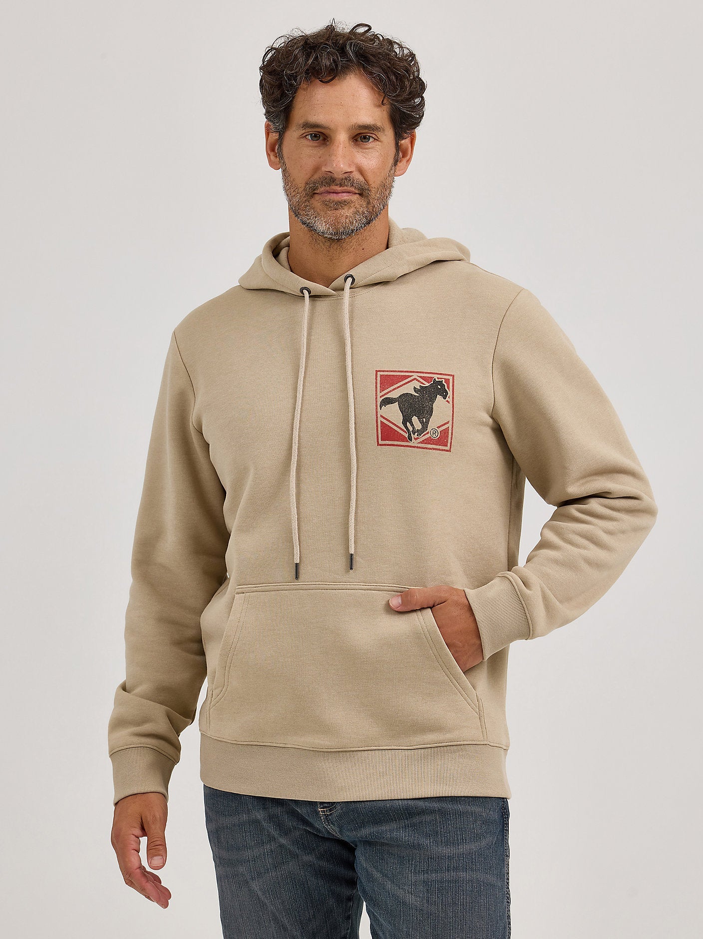 Wrangler Men's Trench Coat Classic Logo Hoodie