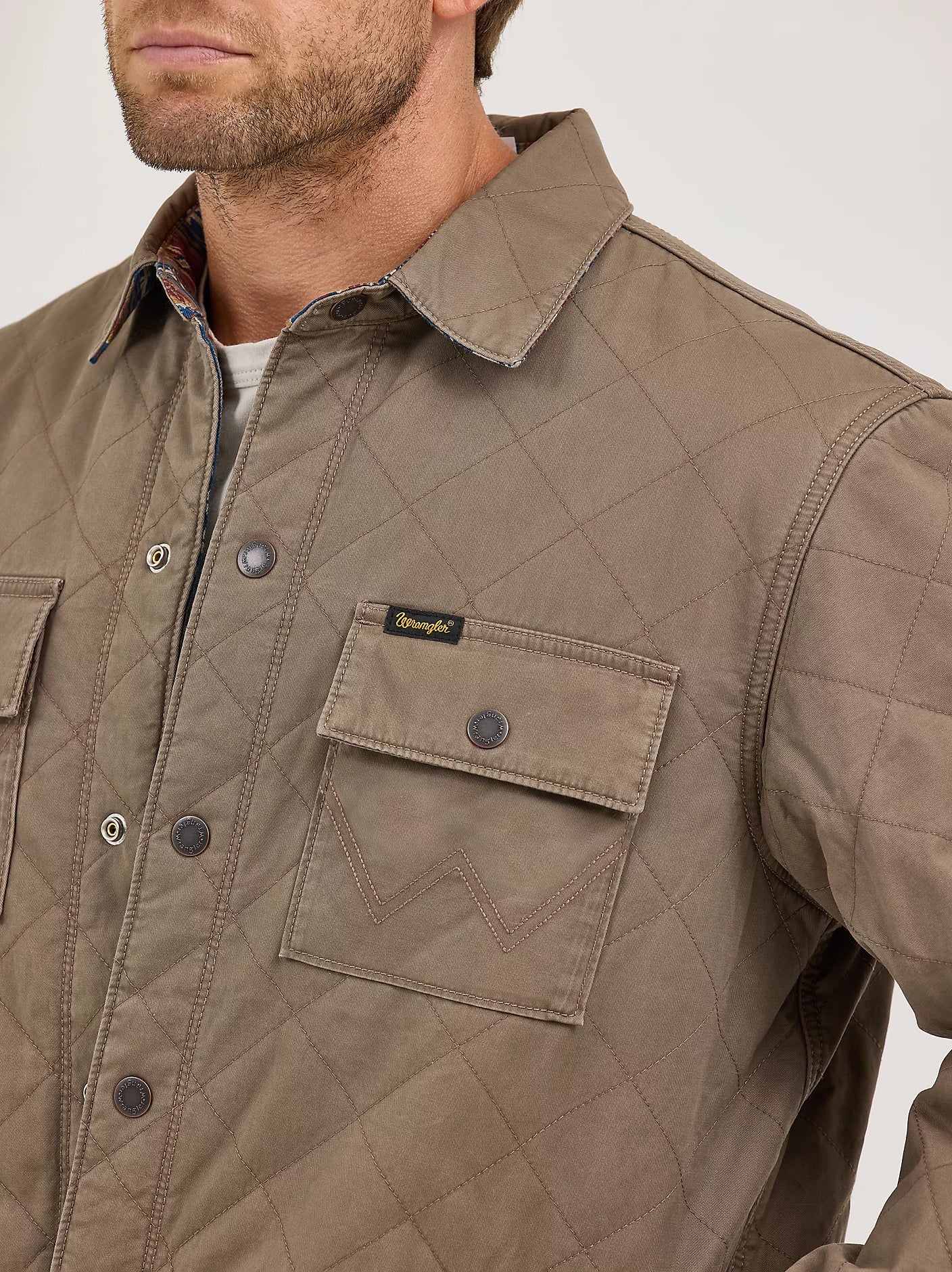 Wrangler Men's Reversible Quilted Chocolate Chip Shirt Jacket