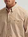 Wrangler Men's Honey Oak George Strait Long Sleeve Button Down Shirt