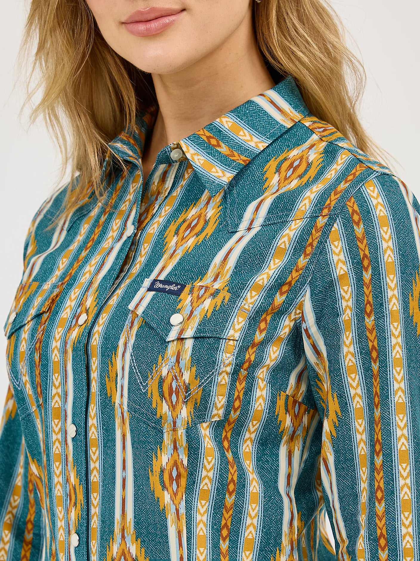 Wrangler Women's Checotah Bold Blue Classic Western Snap Shirt