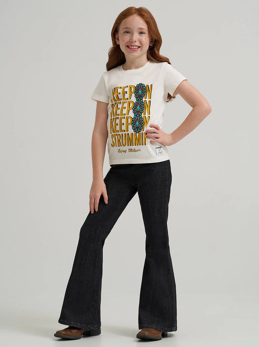 Wrangler Girl's X Lainey Wilson Keep On Strumming Reg Fit White Tee