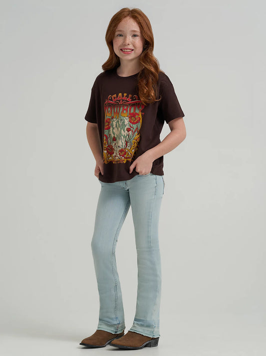 Wrangler Girl's X Lainey Wilson Oversized Brown Graphic Tee