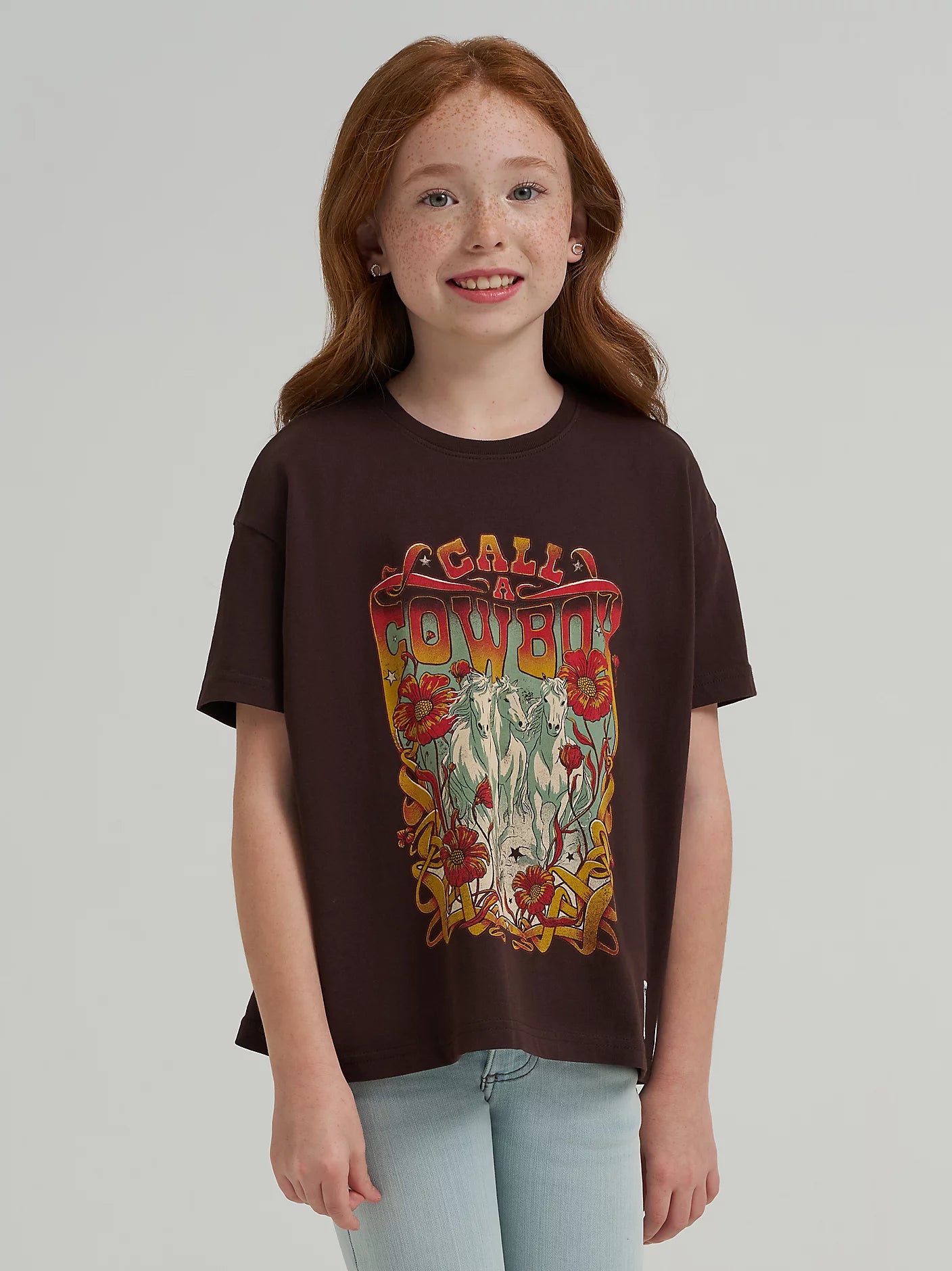 Wrangler Girl's X Lainey Wilson Oversized Brown Graphic Tee