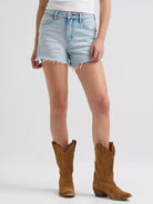 Wrangler denim shorts with embellished pockets