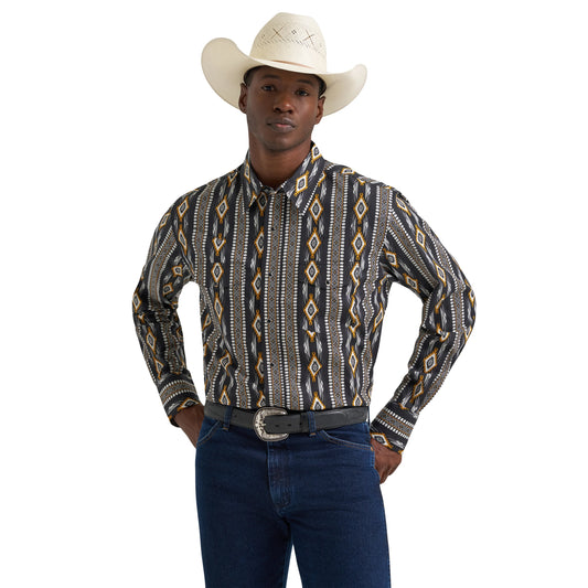 Wrangler Men's Checotah Crow Black Western Shirt