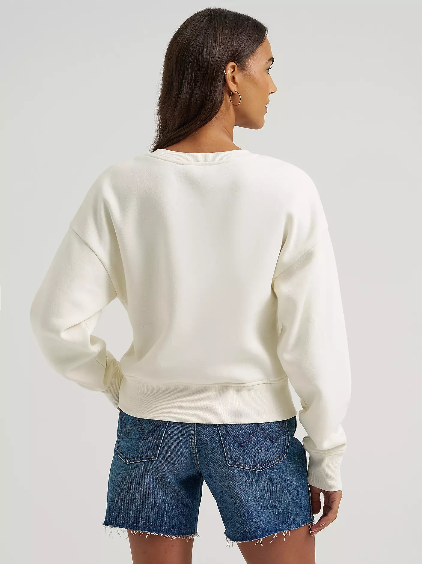 Wrangler Women's White Soutache Horse Crew Sweatshirt