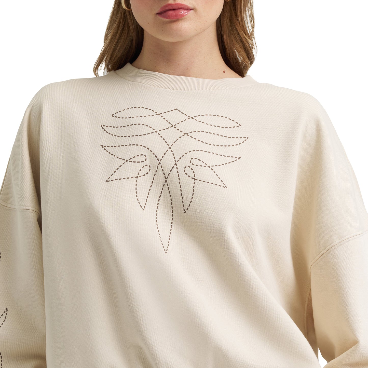 Wrangler X Lainey Wilson Cream Cowboy Sweatshirt