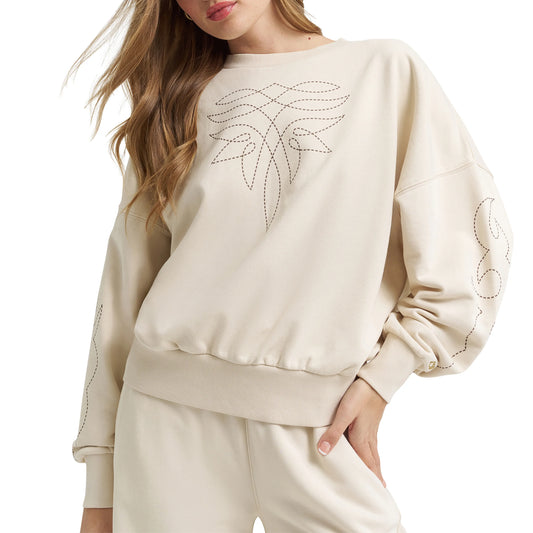 Wrangler X Lainey Wilson Cream Cowboy Sweatshirt