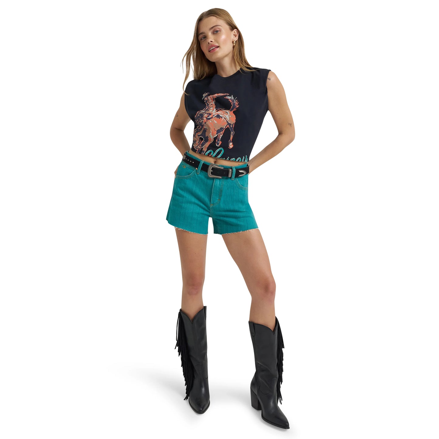 Wrangler X Lainey Wilson Ladies Rider Black Tee