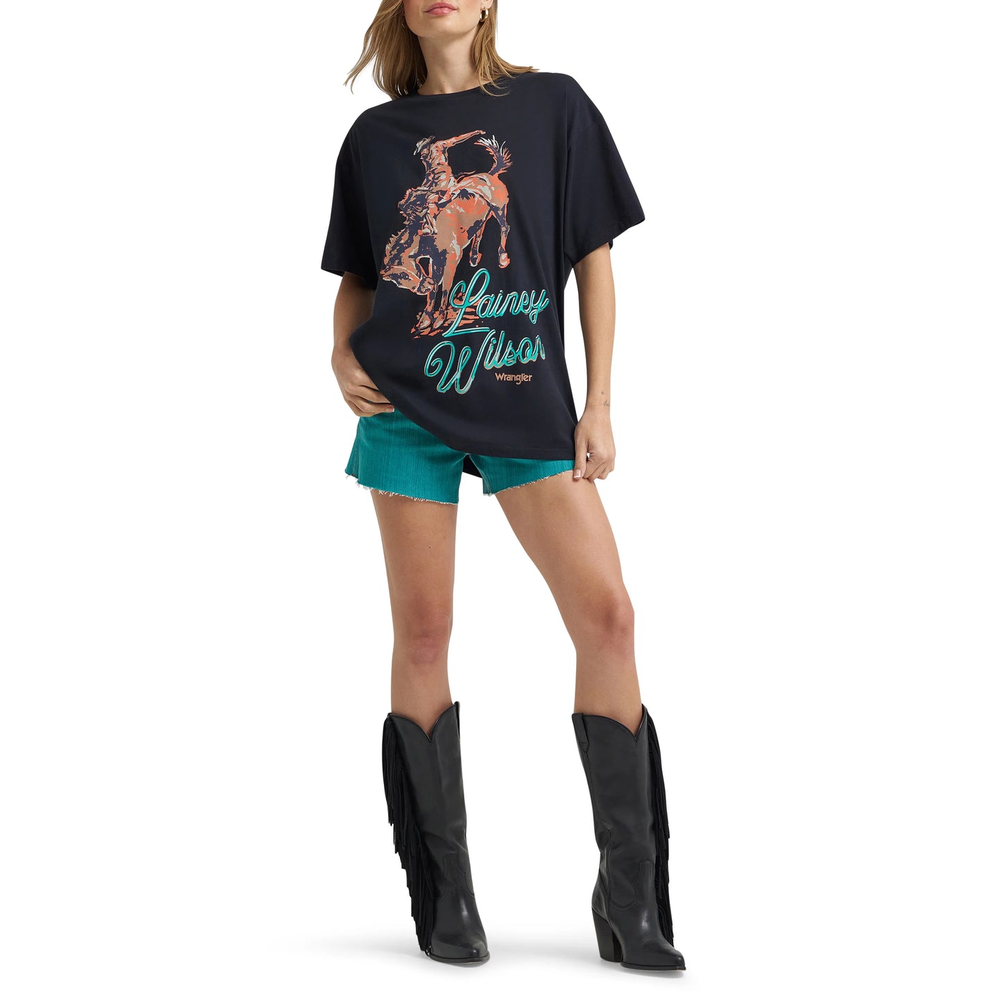 Wrangler X Lainey Wilson Ladies Rider Black Tee