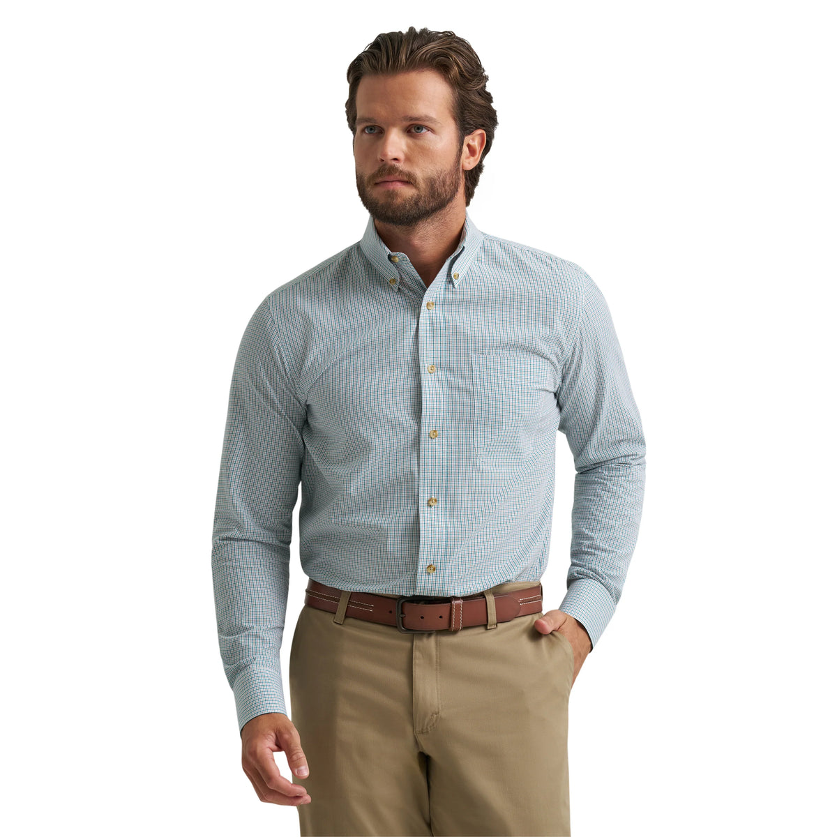 Wrangler Mens Riata Long Sleeve Button-Down Shirt | 4 Colors