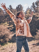 Wrangler Girls' Hay Away Full-Zip Sherpa Jacket in Cowhide Print