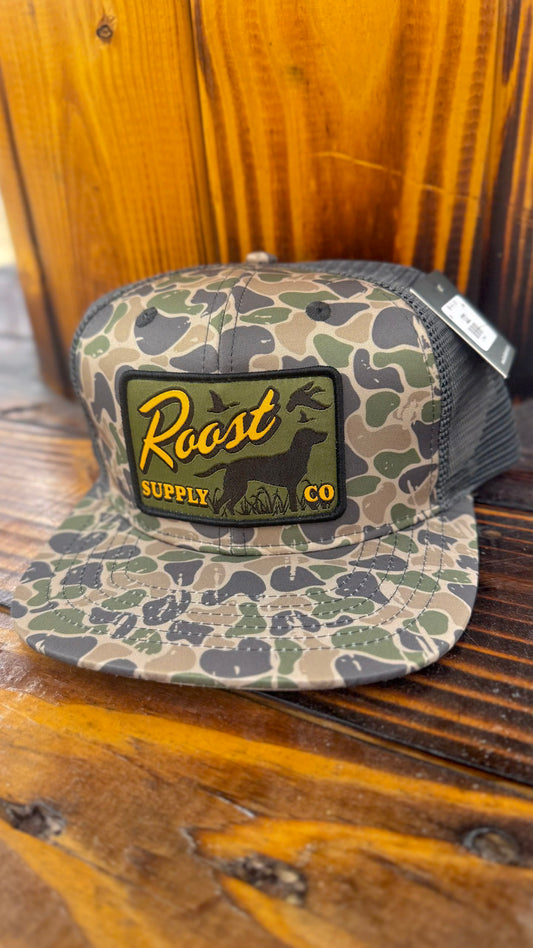 Mens Roost Backwoods Camo Patch Hat