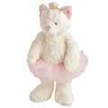 Pink plush unicorn toy on a white background