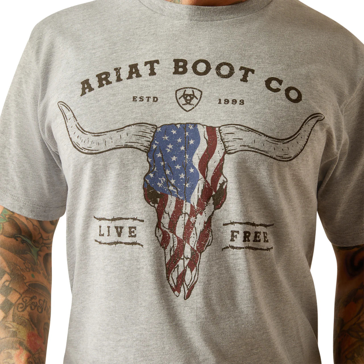 Ariat Men's Heather Grey Long Live Freedom T-Shirt