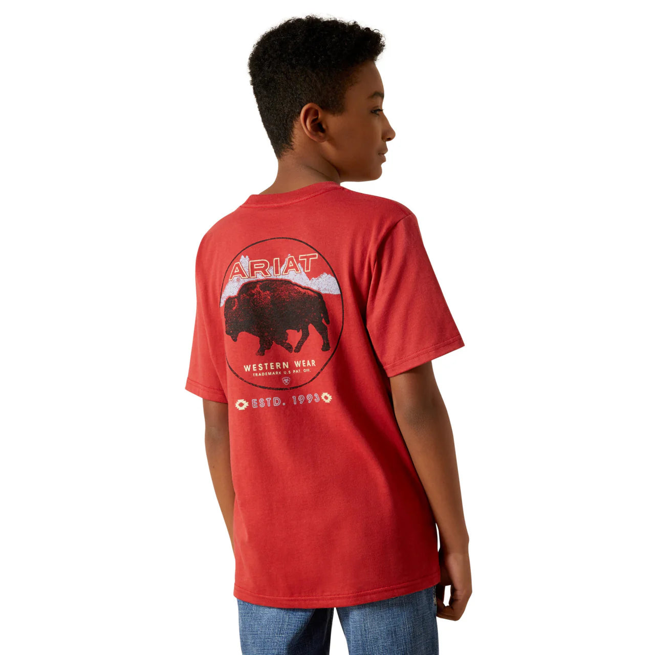 Ariat Boy's Brick Red Patriot Buffalo Coin Tee