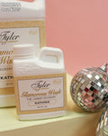Tyler Glam Wash laundry detergent, shown in one of several available scents and sizes
