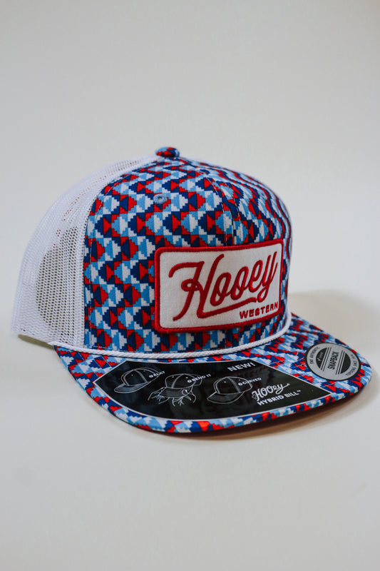 Men's Blue/White with Red & White Patch Hat