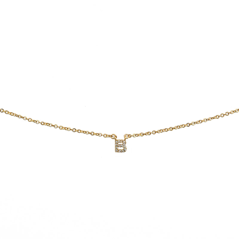 Shiny B Initial Necklace